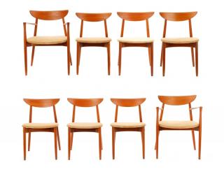 Appraisal: Set of Harry Ostergaard Teak Wood Dining Chairs Designed by