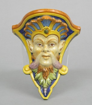 Appraisal: A Ginori Glazed Ceramic Sconce A Ginori glazed ceramic wall