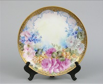 Appraisal: Hand Painted Cabinet Plate Signed illegibly and dated painted with