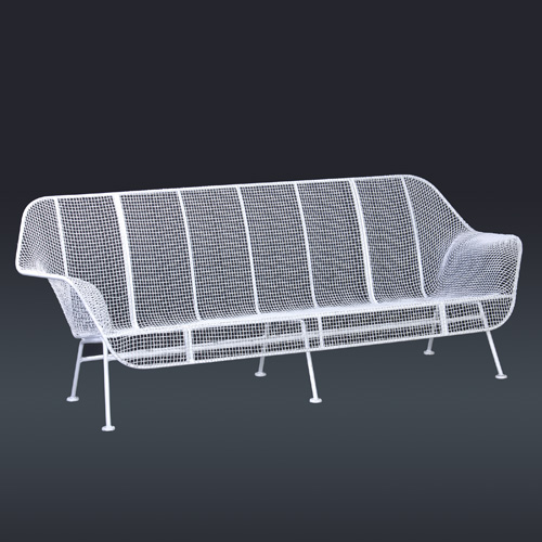 Appraisal: RUSSELL WOODARD White wire mesh settee x x