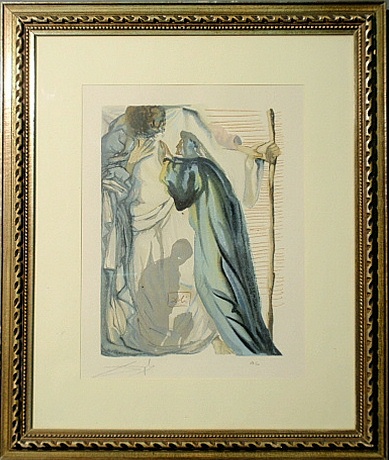 Appraisal: - Salvador Dali lithograph Dante Meets Virgil signed and numbered