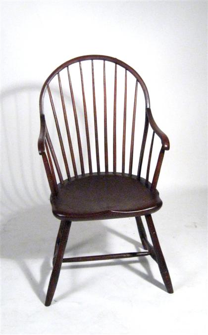 Appraisal: Bow-back Windsor armchair samuel jaques new jersey circa - With