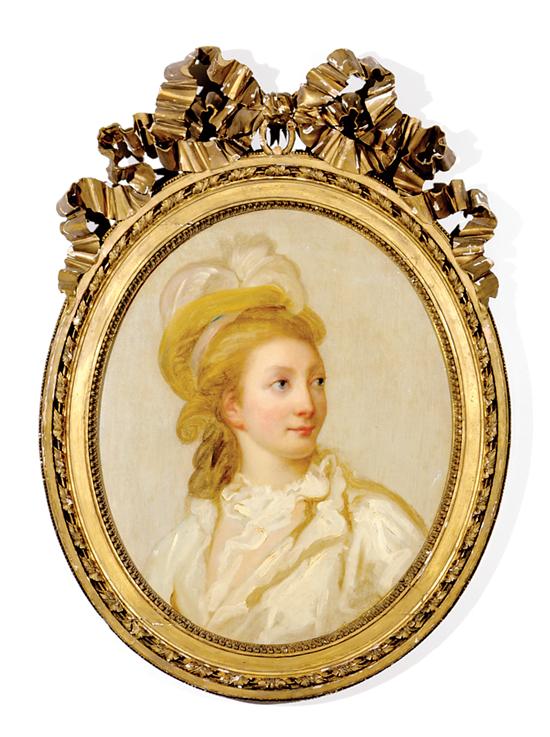 Appraisal: British school th century OVAL PORTRAIT OF LADY oil on