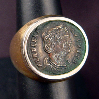 Appraisal: K MAN'S ANCIENT GREEK COIN RING K man's ancient Greek