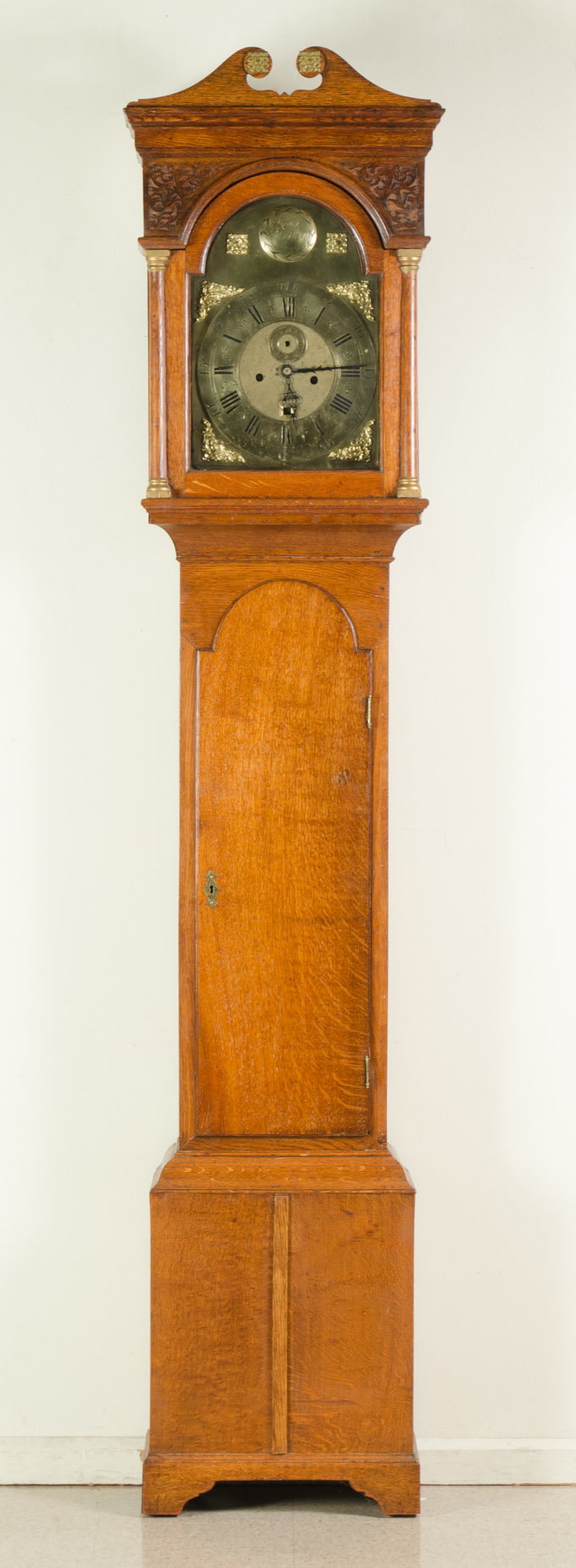 Appraisal: SCOTTISH GEORGE II PERIOD OAK TALL CASE FLOOR CLOCK Roger