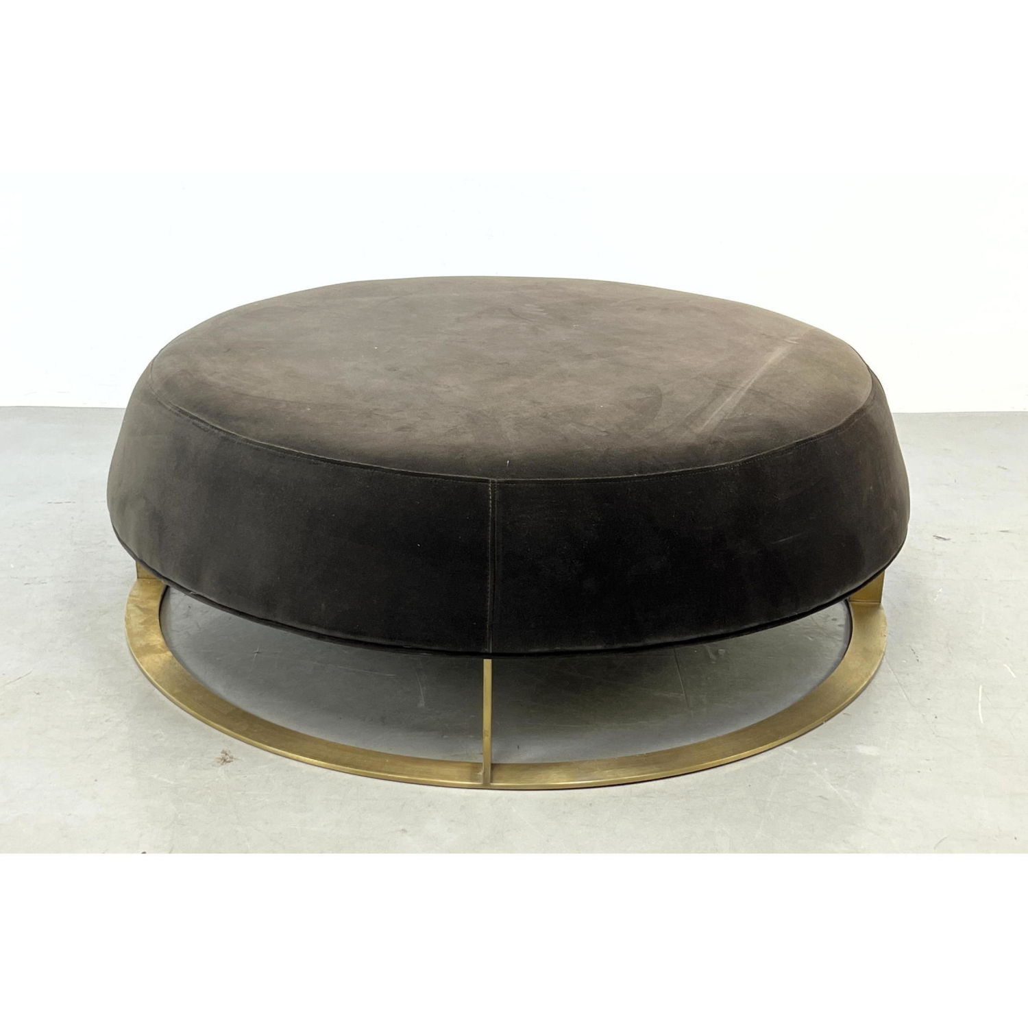 Appraisal: SUNPAN Designer Oversize Modernist Ottoman Mushroom top supported by Wide