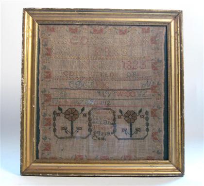 Appraisal: Two needlework samplers early th century One worked by 'Sarah