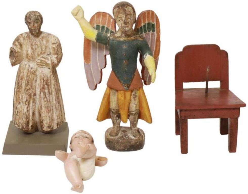 Appraisal: lot of Santo figures and accessory th c including Christ