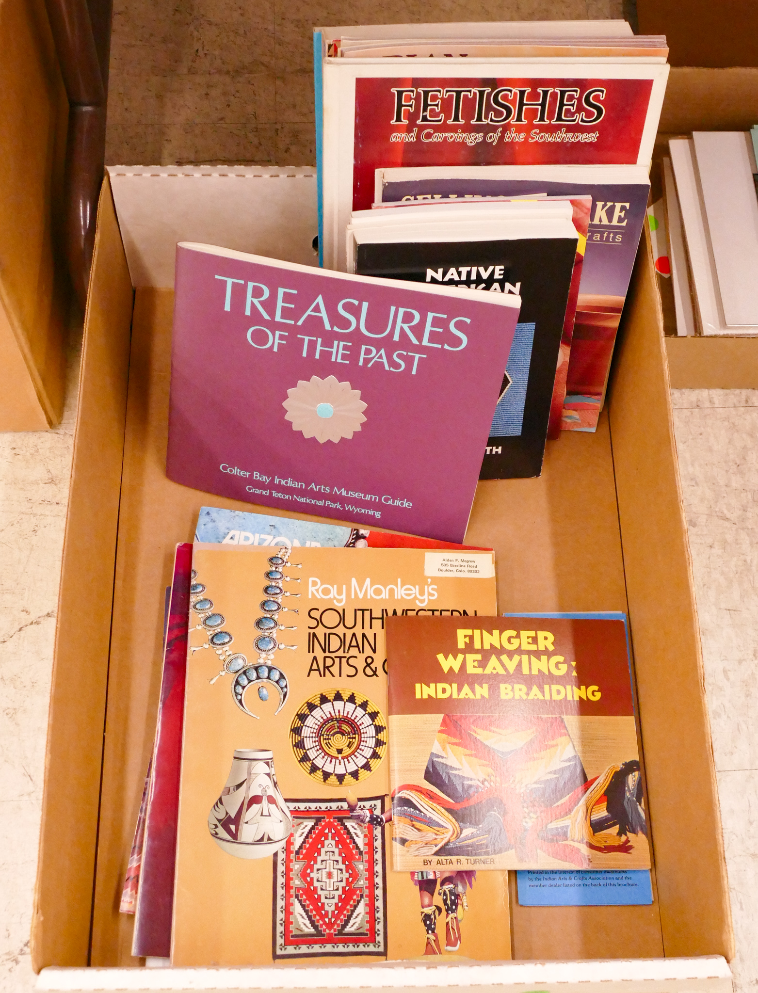 Appraisal: Box Southwest Indian Art Books Etc