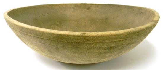 Appraisal: Early treenware bowl double band along exterior rim expected surface