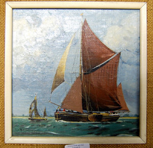 Appraisal: W S - 'Thames Sailing Barge' oil on board signed