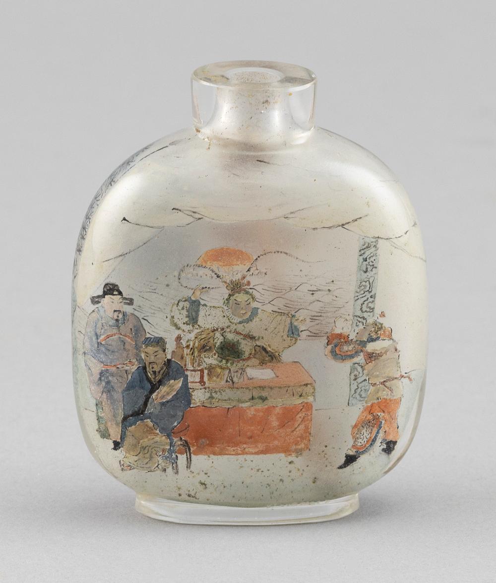 Appraisal: CHINESE INTERIOR-PAINTED GLASS SNUFF BOTTLE TH CENTURY HEIGHT CHINESE INTERIOR-PAINTED