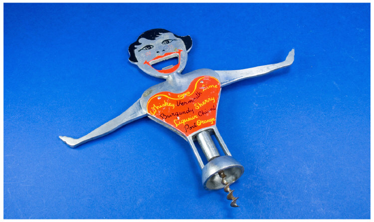 Appraisal: Novelty Corkscrew And Bottle Opener Modelled IN The Form Of