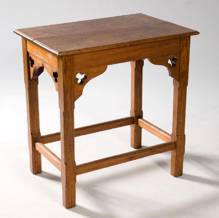 Appraisal: SMALL ECCLESIASTICAL PITCH PINE TABLE IN THE GOTHIC TASTE c