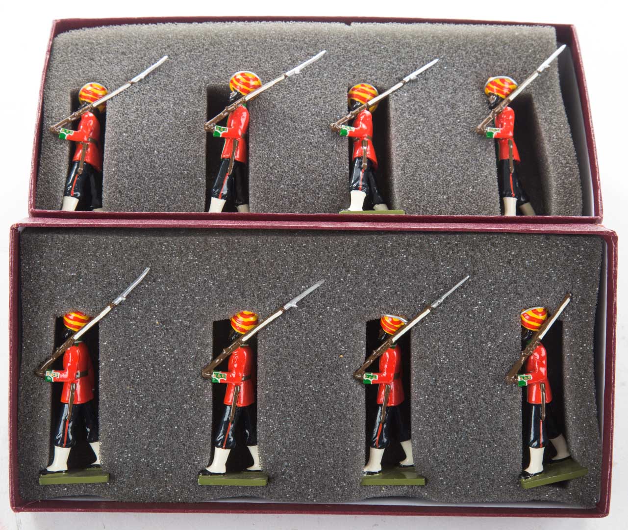 Appraisal: Steadfast Soldiers painted lead sopoys figures in original boxes Condition