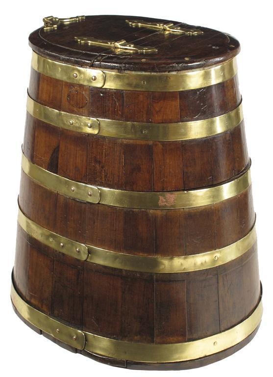 Appraisal: An oak and brass bound barrel