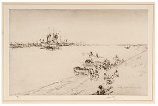 Appraisal: Rowboats at Brightlingsea McBey James British Rowboats at Brightlingsea Drypoint