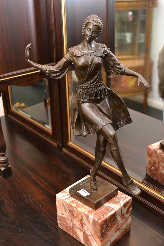 Appraisal: A BRONZE DANCER ON MARBLE BASE SIGNED