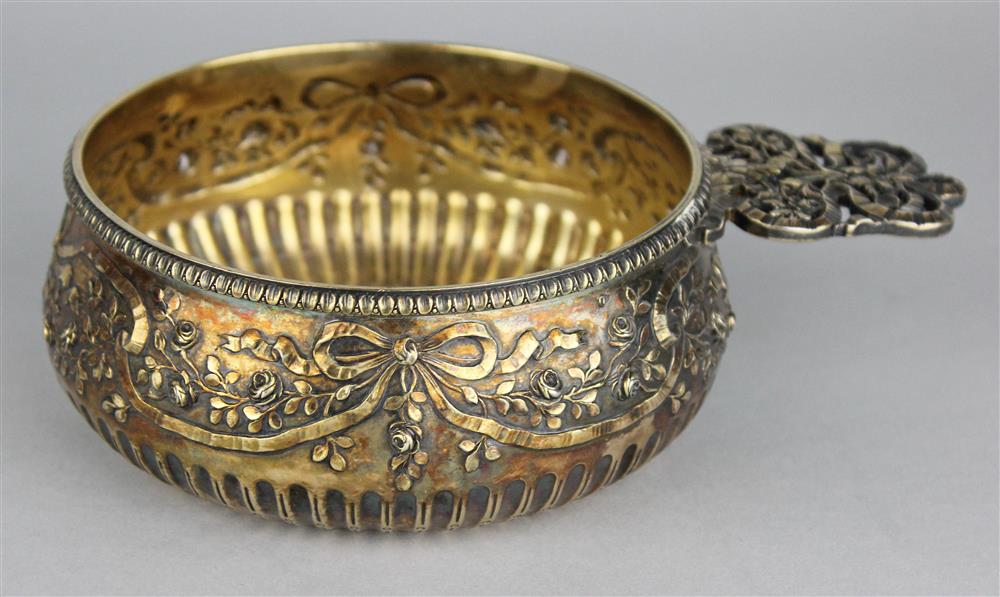 Appraisal: FRENCH SILVER GILT PORRINGER RETAILED BY TIFFANY CO retailed in