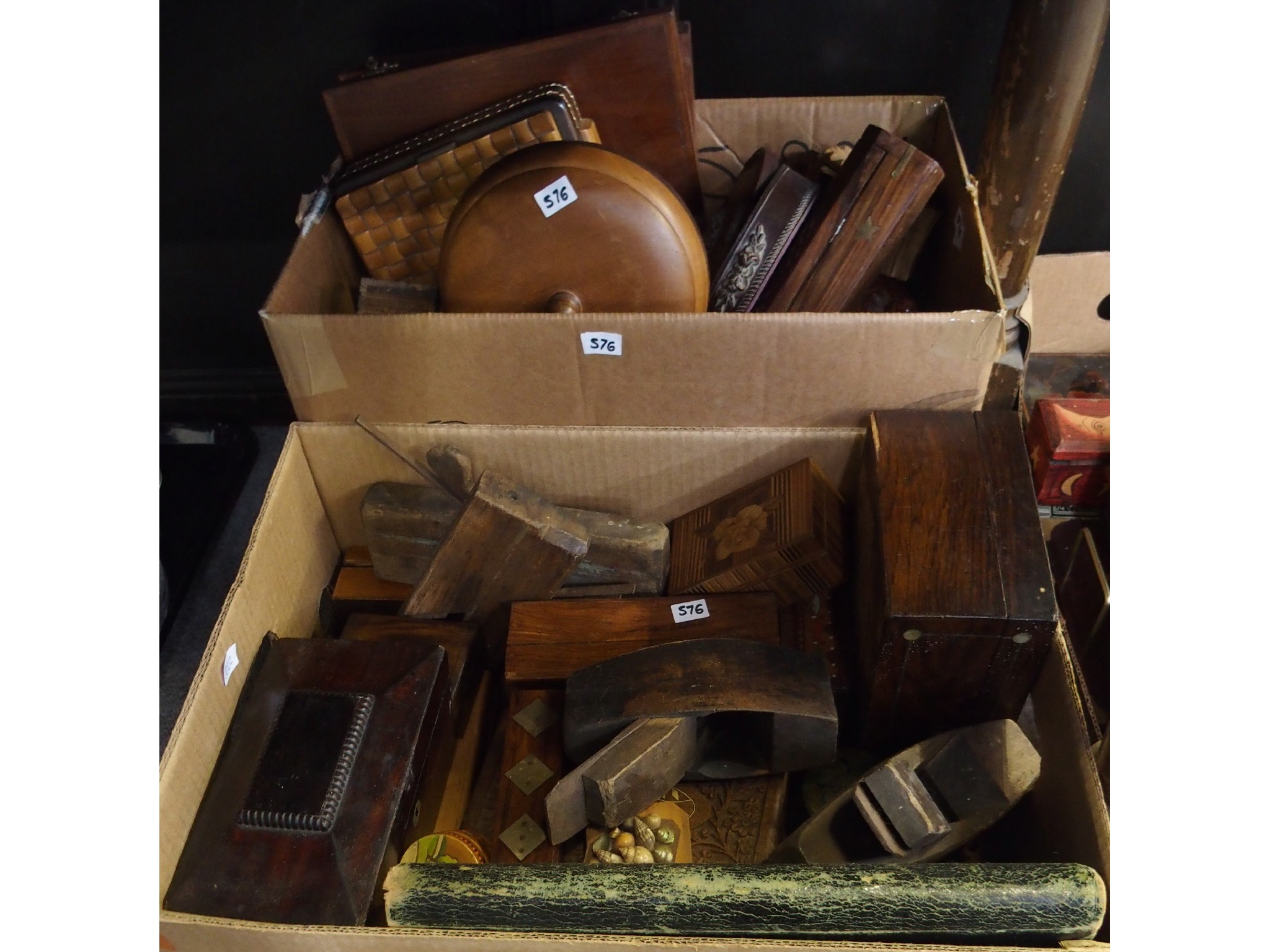 Appraisal: Leather stationary case wood planes and a quantity of wood