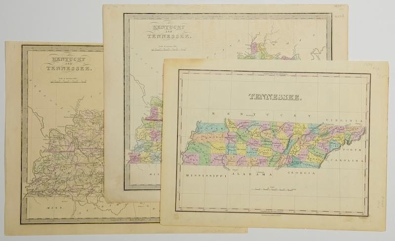 Appraisal: TN and KY maps inc Finley and Greenleaf Three Maps