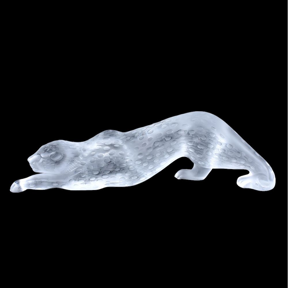 Appraisal: Lalique Zeila Panther Clear Crystal Figurine Lalique Zeila Panther Clear