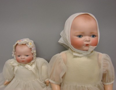 Appraisal: Pair of dolls L cir Byelo baby with blue sleep