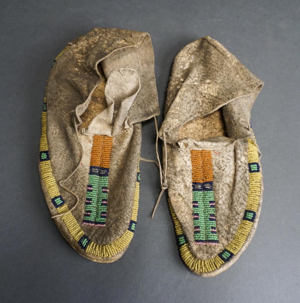 Appraisal: NATIVE AMERICAN HARD SOLED BEADED MOCCASINS SOUTHERN PLAINS X X