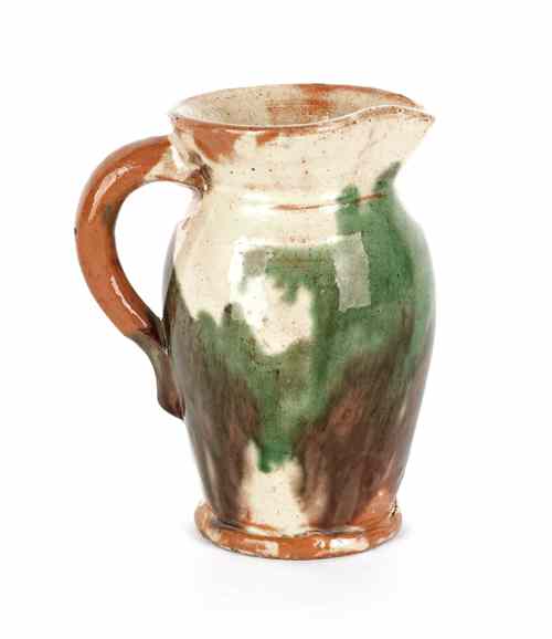 Appraisal: Shenandoah Valley pitcher late th c with cream green and