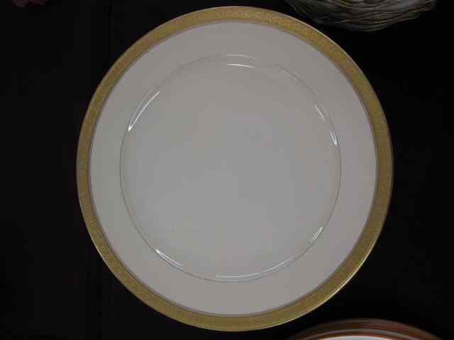 Appraisal: Rosenthal China Dinner Plates gold encrusted border on ivory ''