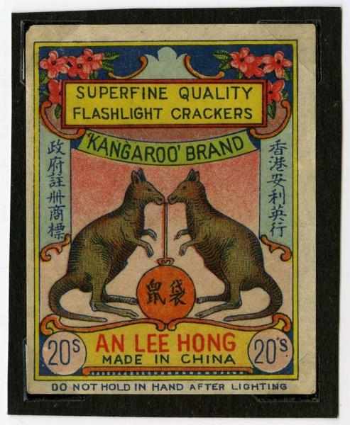 Appraisal: Kangaroo Brand -Pack Firecracker Label Class Manufactured by An Lee