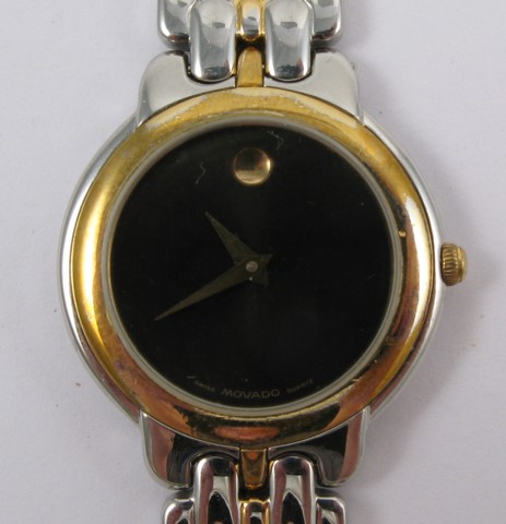 Appraisal: LADY'S SWISS MOVADO QUARTZ WRISTWATCH with two-tone stainless steel case