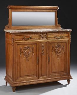 Appraisal: French Louis XVI Style Carved Mahogany Marble Top Sideboard early