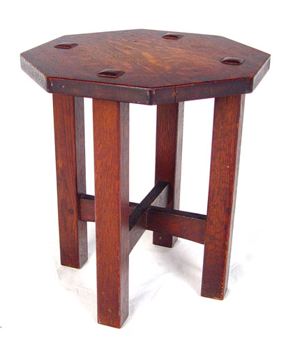 Appraisal: ARTS CRAFTS L J G STICKLEY TABOURET TABLE L J