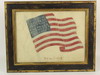 Appraisal: STITCHWORK FLAG - American flag done in stitchwork on off