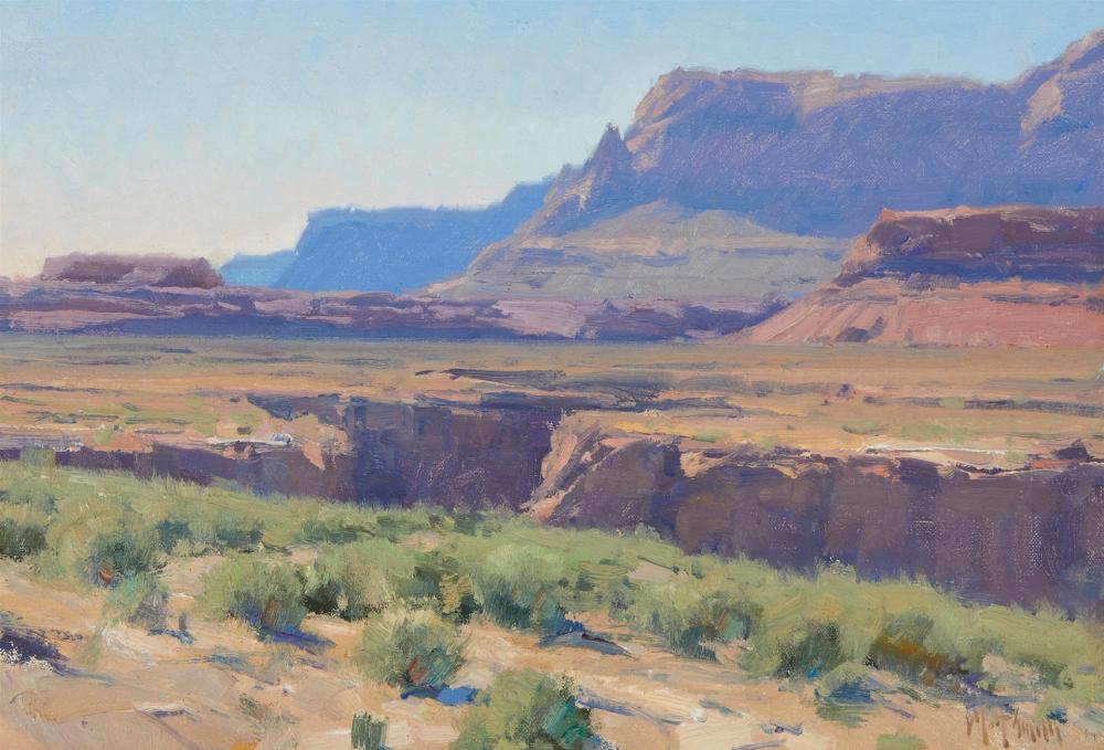 Appraisal: Matt Smith b Nevada landscape Oil on canvas Signed lower