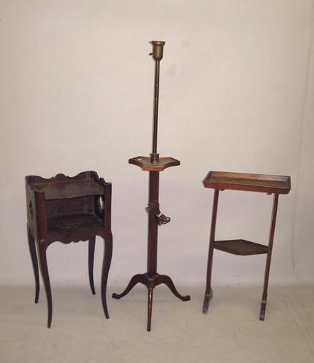 Appraisal: THREE PIECES American late th century Two stands Oak stand