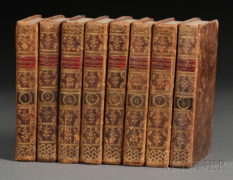 Appraisal: Periodical The Spectator Dublin eight volumes tree calf with engraved