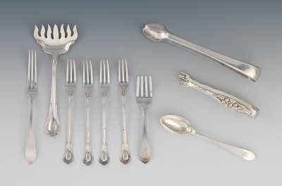 Appraisal: A Lot of Ten Sterling Silver Table Utensils Consisting of