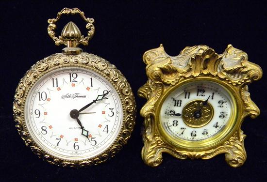 Appraisal: Two th C clocks Ansonia Co New York Rococo style