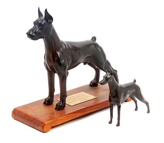 Appraisal: Two Doberman Figures Height of taller inches Two Doberman Figures