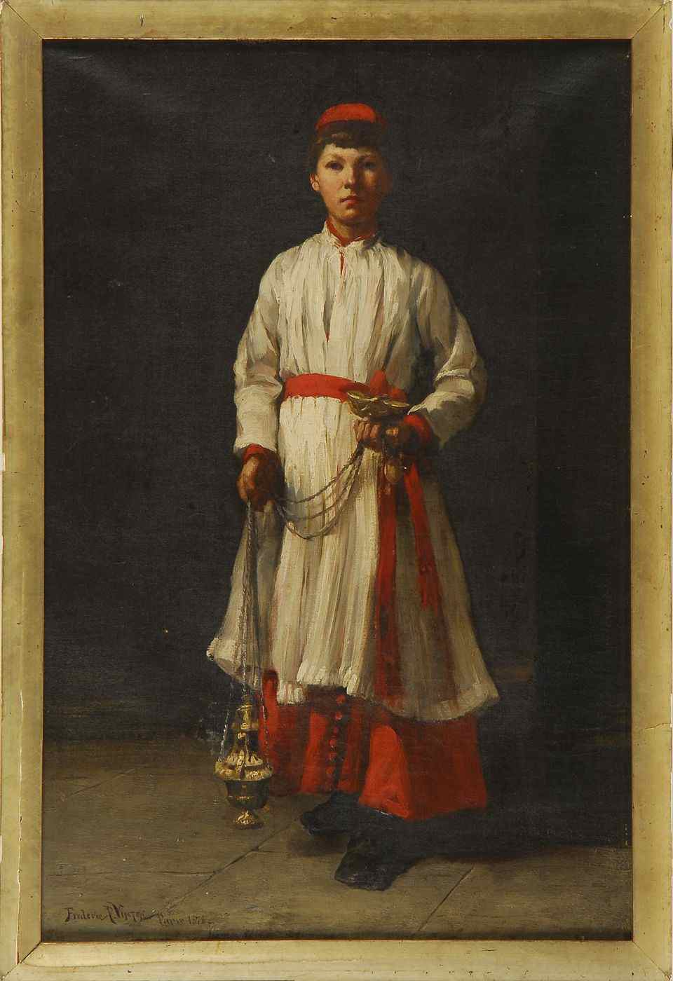 Appraisal: FREDERICK PORTER VINTONAmerican - Portrait of a young acolyte Signed