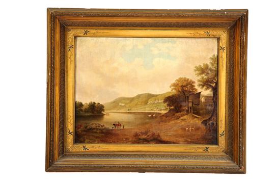 Appraisal: FINE RIVER LANDSCAPE AMERICAN SCHOOL MID TH CENTURY Oil on