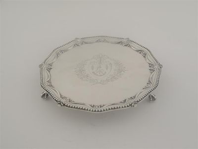 Appraisal: A George III small salver with a shaped bead border