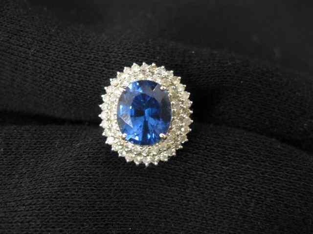 Appraisal: Blue Topaz Diamonds Ring superb oval carat London blue gem