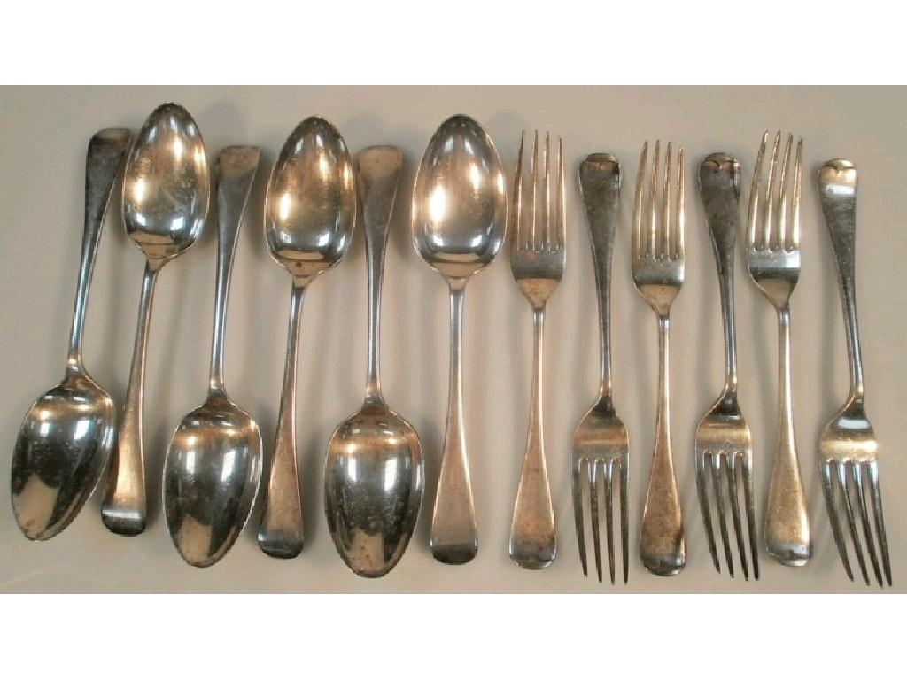 Appraisal: A set of six George V silver Old English pattern