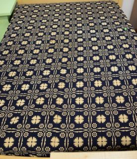 Appraisal: Blue and white woven coverlet circa ' x ' Blue