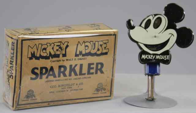 Appraisal: BOXED MICKEY MOUSE SPARKLER Lithographed tin bust of Mickey in