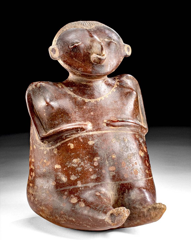 Appraisal: Fine Chinesco Type B Pottery Seated Female Figure Pre-Columbian West