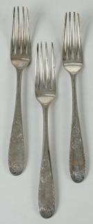 Appraisal: Nine Kirk Mayflower Coin Silver Forks American mid th century